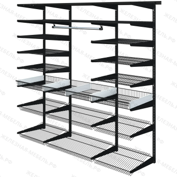 Комплект №11 гардеробной системы Титан-GS (цвет чёрный)
